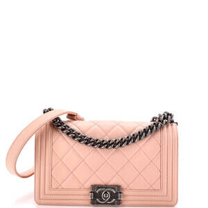 Chanel Old Medium Boy Flap Bag Quilted Lambskin